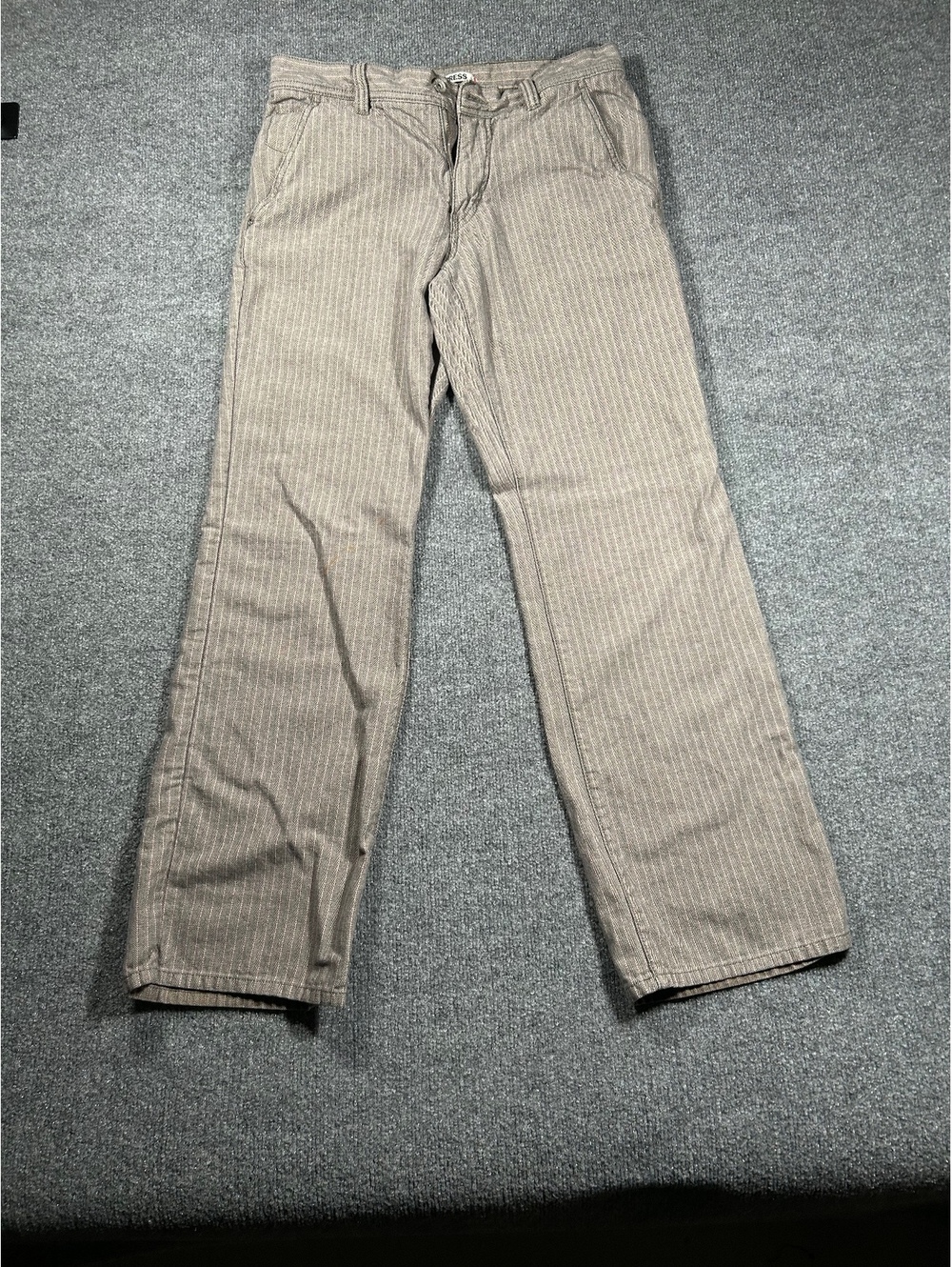 Express Men's Beige Pinstripe Cotton Pants Size 32W 32L
